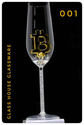 Hand Painted Bitcoin Champagne Flute™ First Edition - Numbered 01-21