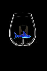 The Blue Shark Stemless Wine Glass™