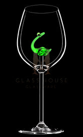 The Green Loch Ness Monster Wine Glass™