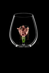 The Pink Blooming Rose Stemless Wine Glass™