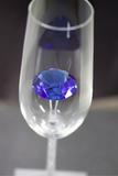The Diamond Champagne Flute™ Embellished with Swarovski Crystals in the Stem - In 5 Different Colors - Clear, Pink, Blue, Purple and Amber