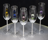 The Rose Champagne Flute™ Embellished with Swarovski Crystals in the Stem in 5 Different Colors
