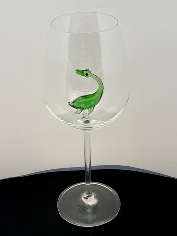 The Green Loch Ness Monster Wine Glass™ - Featured On Delish.com, HouseBeautiful.com