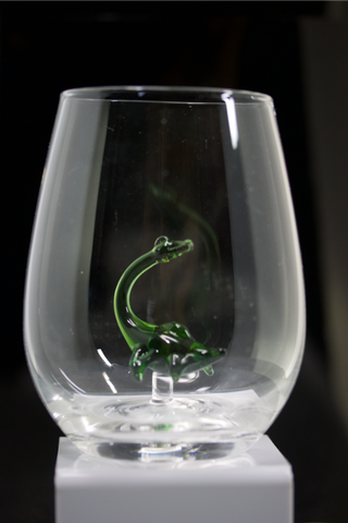 The Green Loch Ness Monster Stemless Wine Glass™ - Featured On Delish.com, HouseBeautiful.com