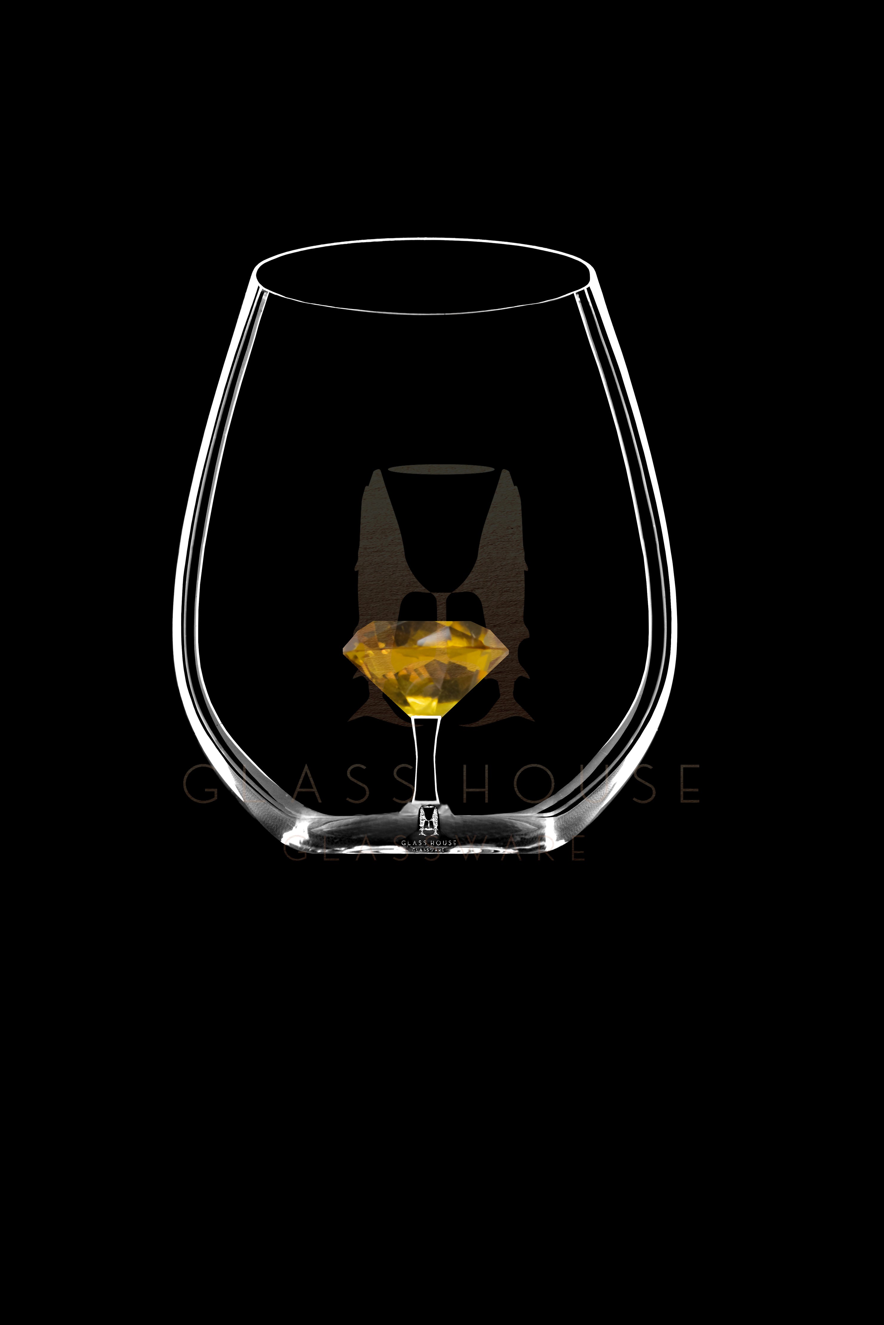 The Diamond Stemless Wine Glass™ in 5 Different Colors