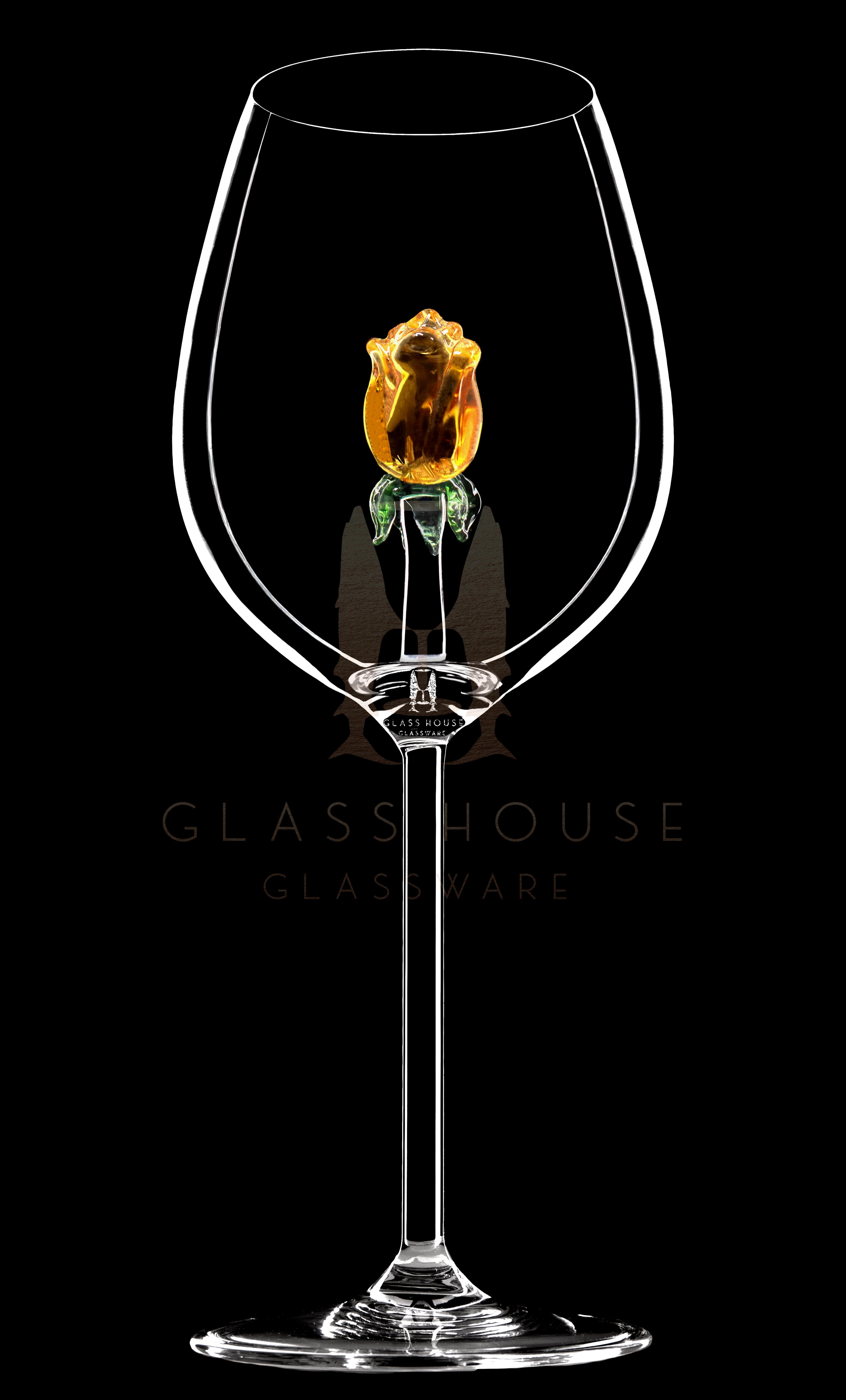 The Rose Wine Glass™ - Now in 5 Different Colors - Pink, Clear, Sapphire, Violet and Amber