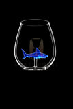 The Blue Shark Stemless Wine Glass™