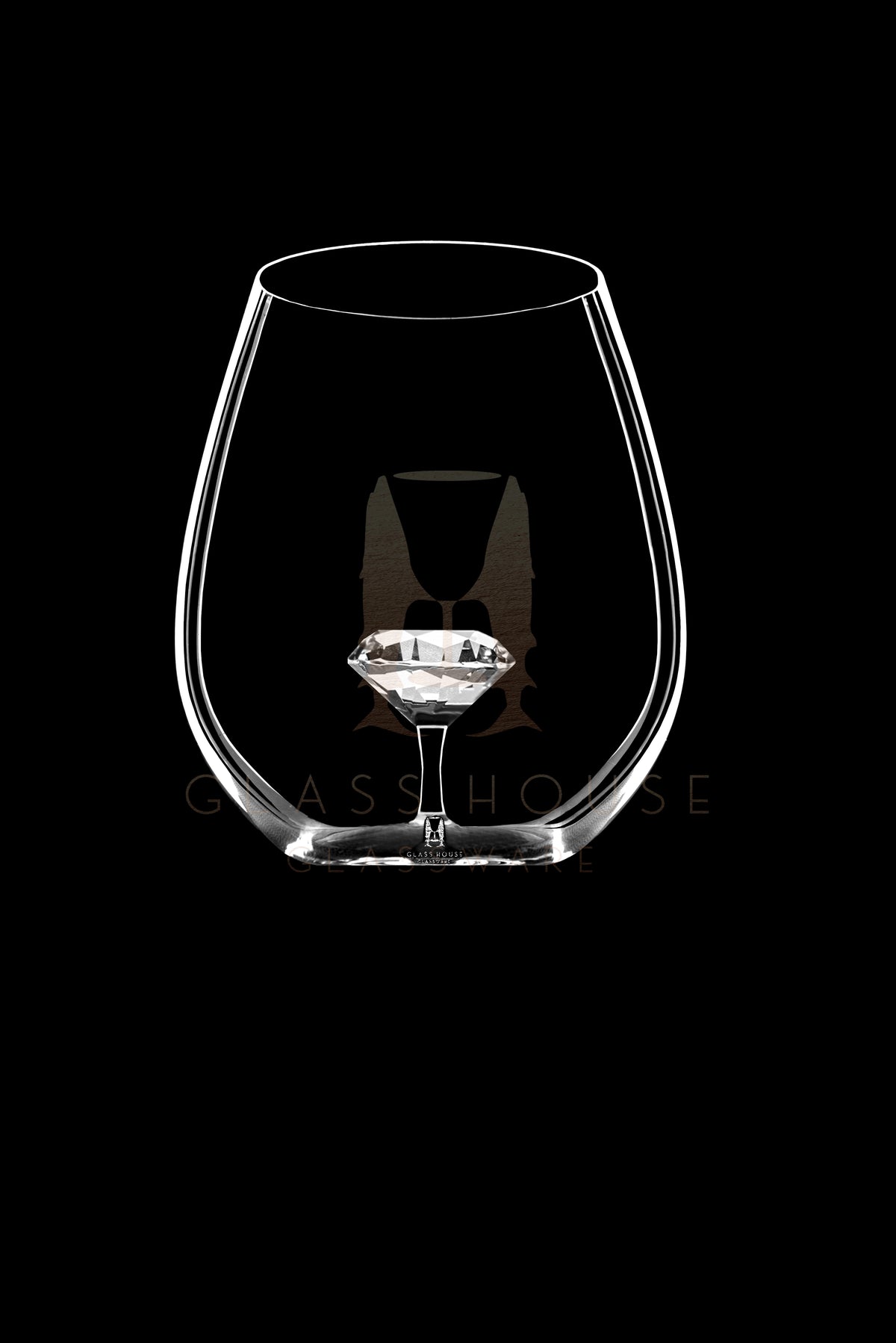 The Diamond Stemless Wine Glass™ in 5 Different Colors