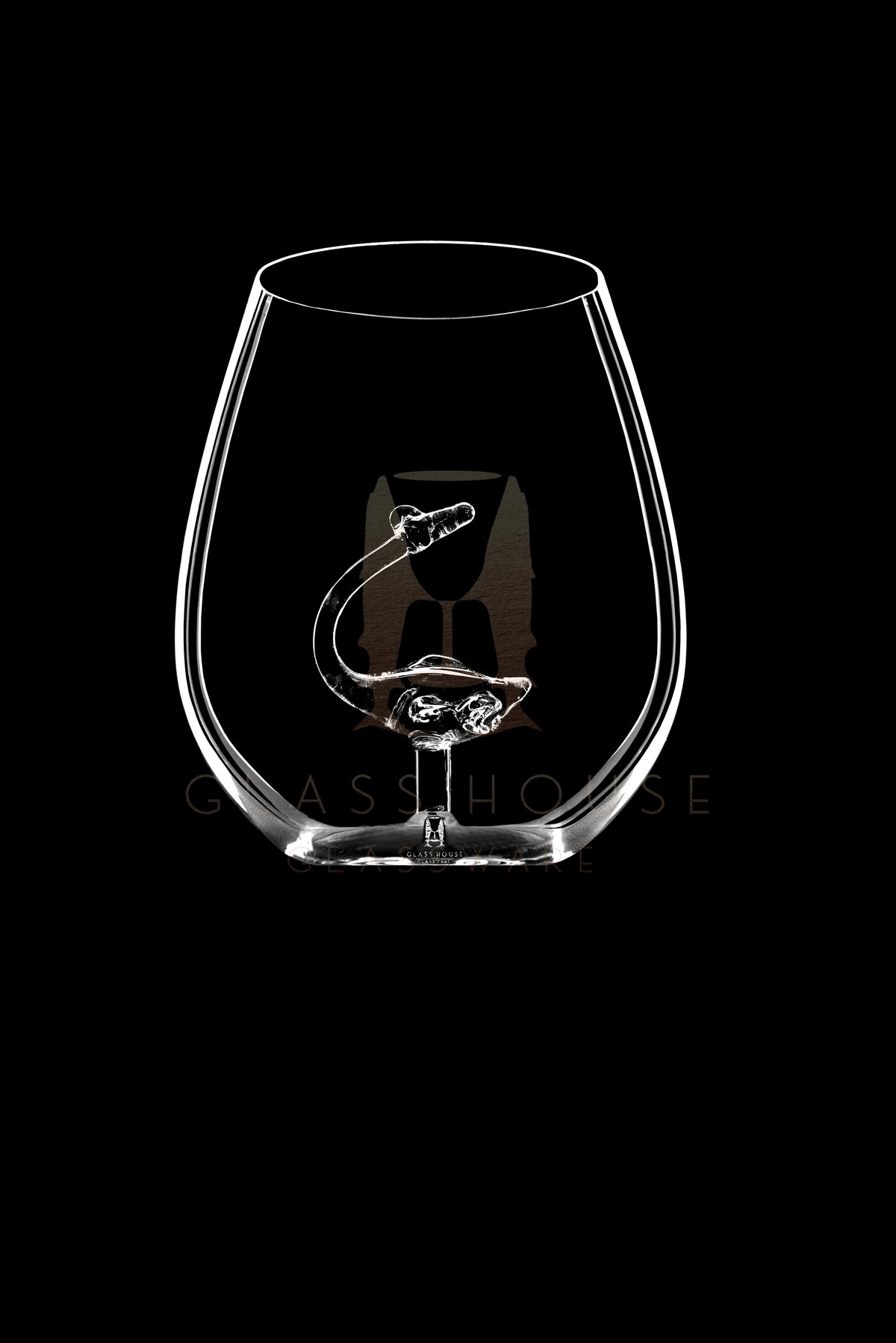 Clear Loch Ness Monster Stemless Wine Glass™