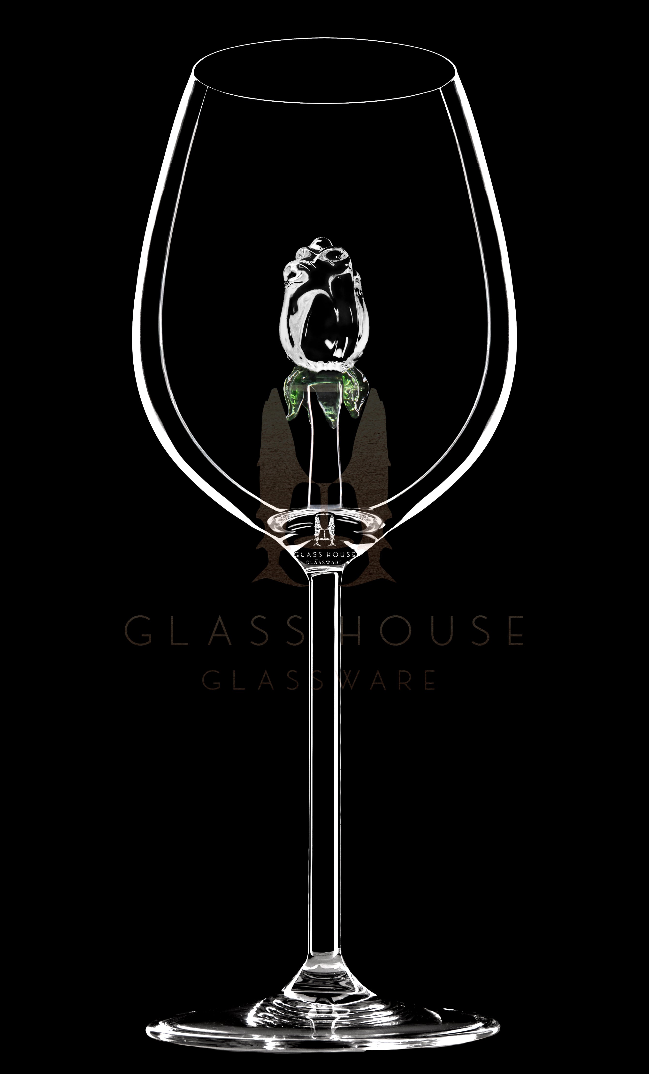 The Rose Wine Glass™ - Now in 5 Different Colors - Pink, Clear, Sapphire, Violet and Amber