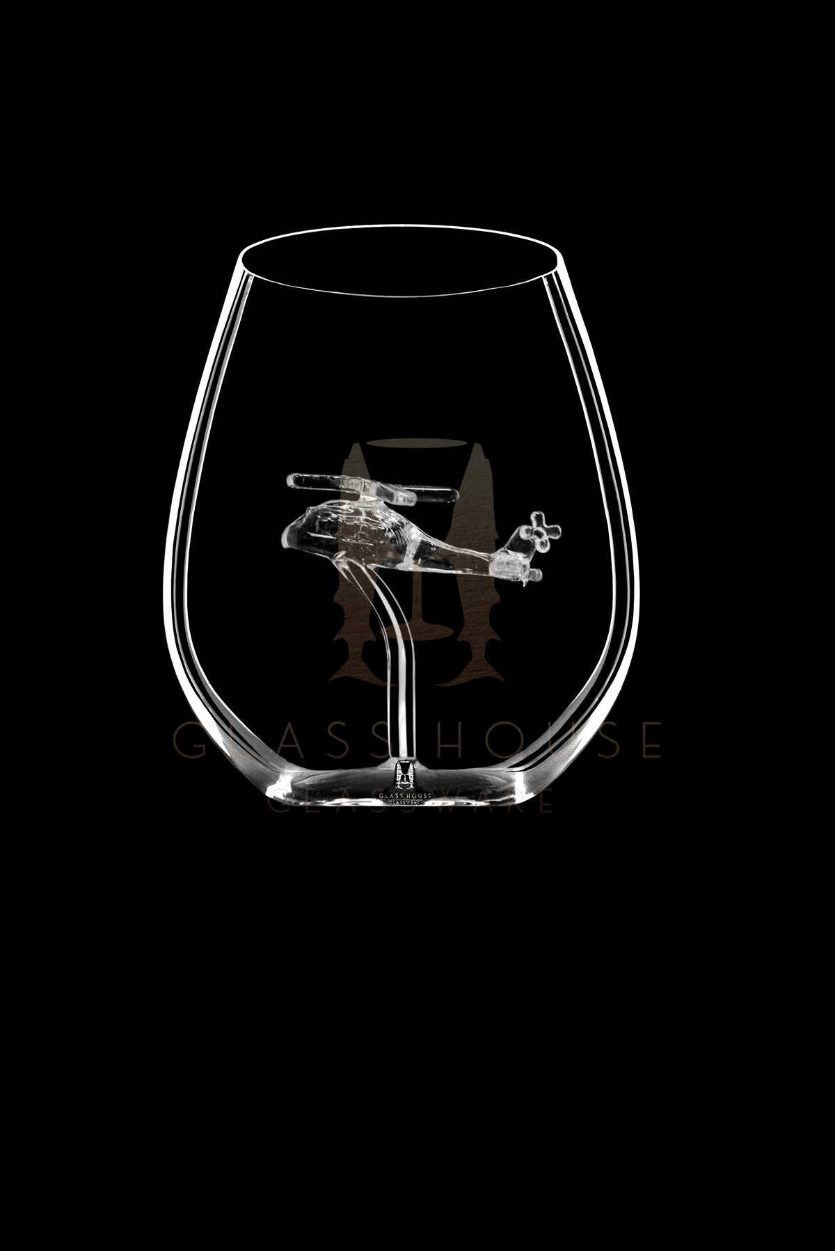 The Helicopter Stemless Wine Glass™