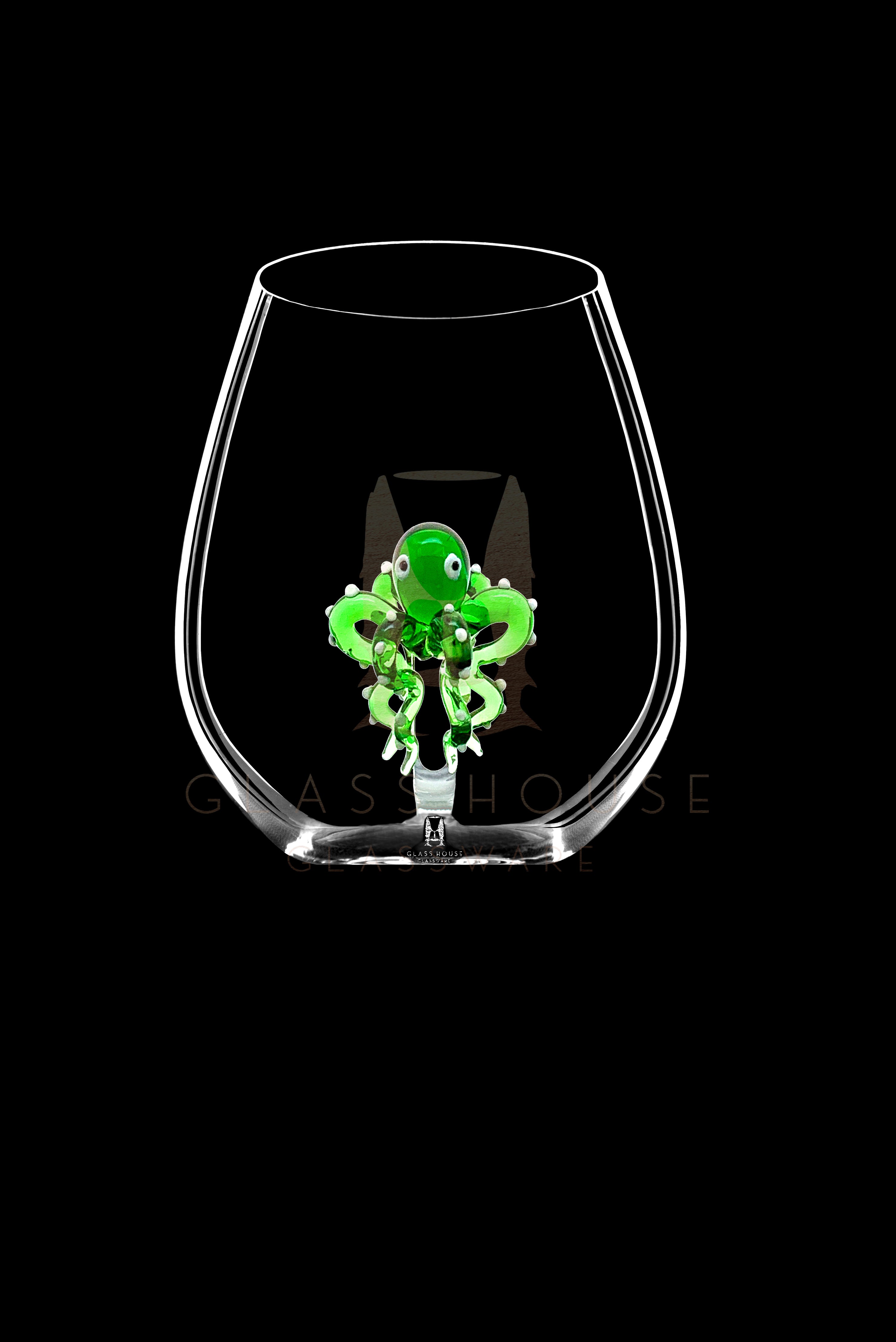 The Shark Stemless Wine Glass™ Ocean Collection - Octopus, Sea Horse, Starfish, Turtle, Shark, Whale
