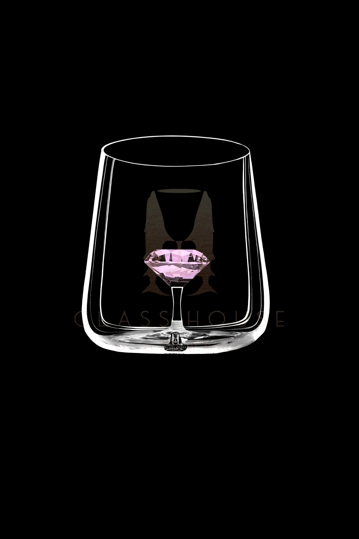 The Pink Diamond Rocks Glass™