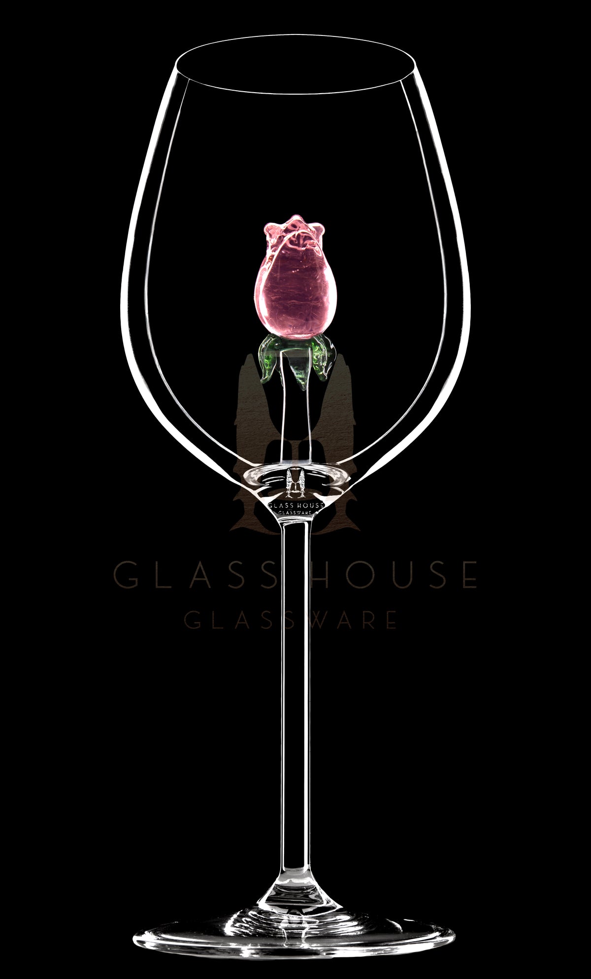 The Rose Wine Glass™ - Now in 5 Different Colors - Pink, Clear, Sapphire, Violet and Amber