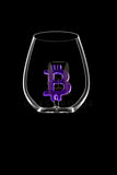 The Purple Bitcoin Stemless Wine Glass™
