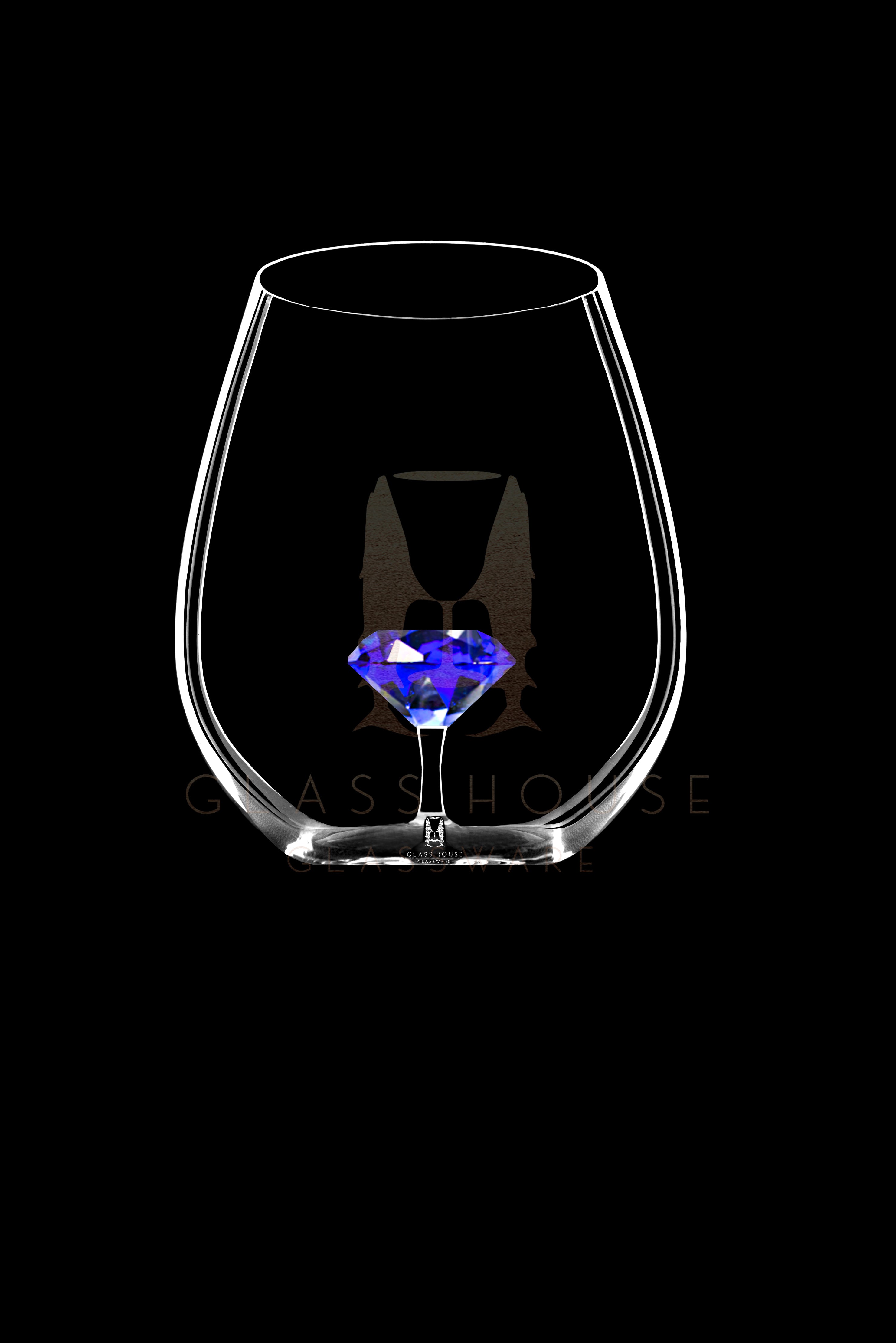 The Diamond Stemless Wine Glass™ in 5 Different Colors