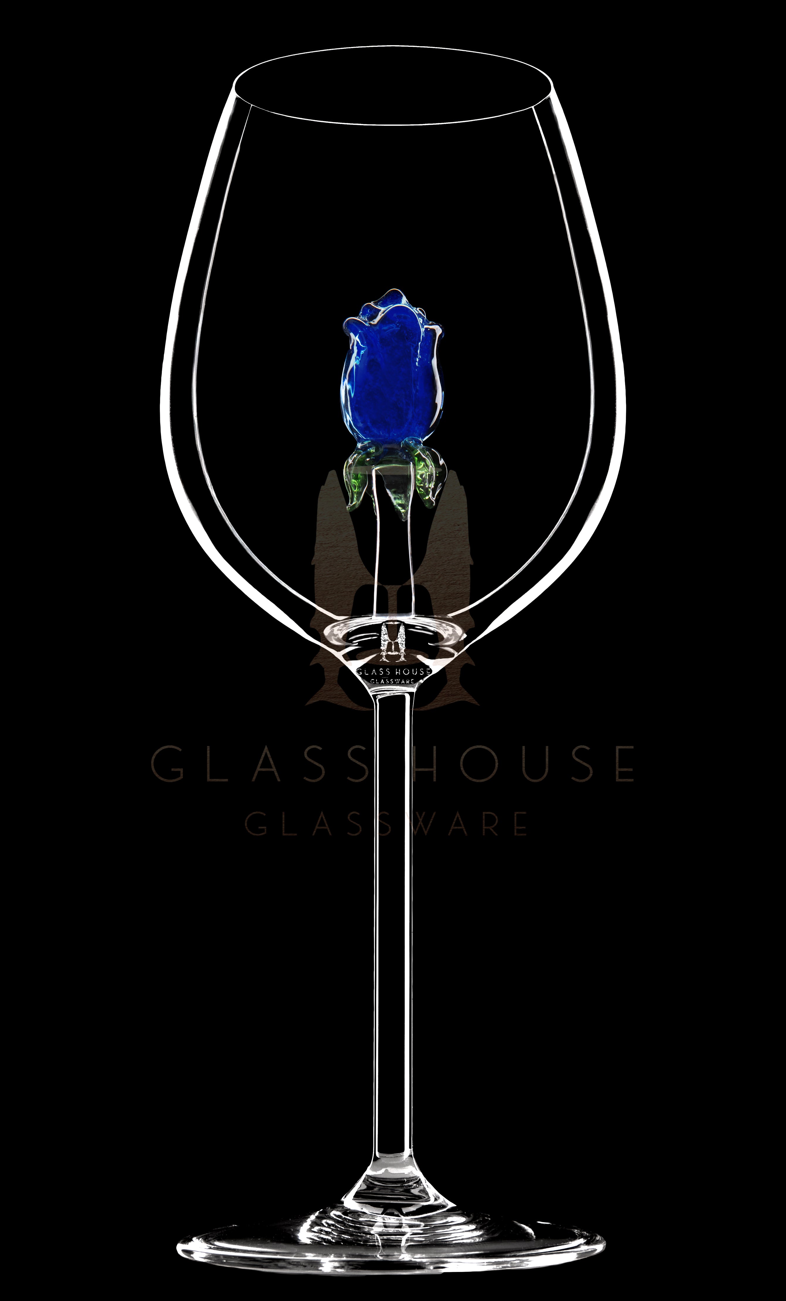 The Rose Wine Glass™ - Now in 5 Different Colors - Pink, Clear, Sapphire, Violet and Amber