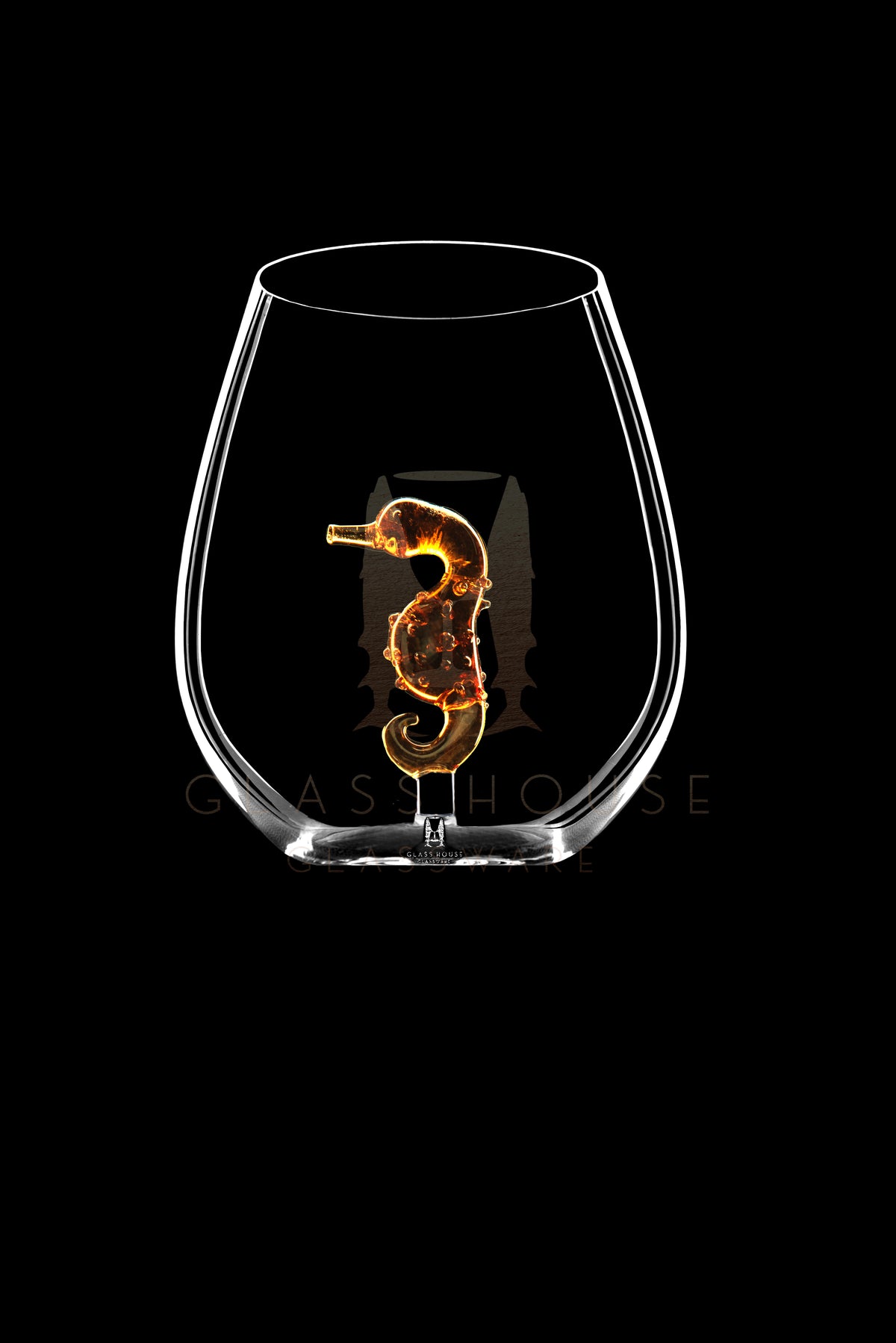 The Sea Horse Stemless Wine Glass™