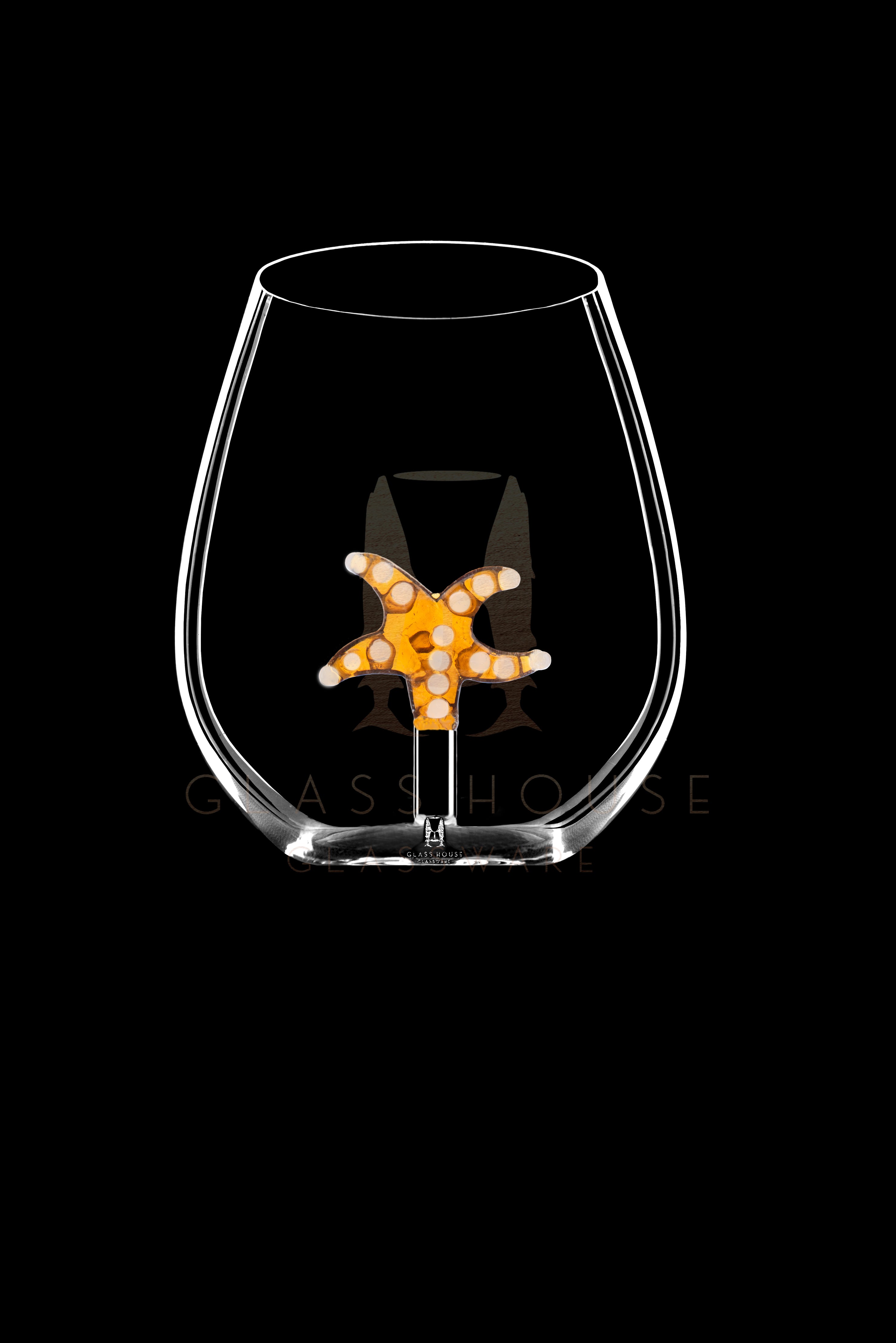 The Shark Stemless Wine Glass™ Ocean Collection - Octopus, Sea Horse, Starfish, Turtle, Shark, Whale