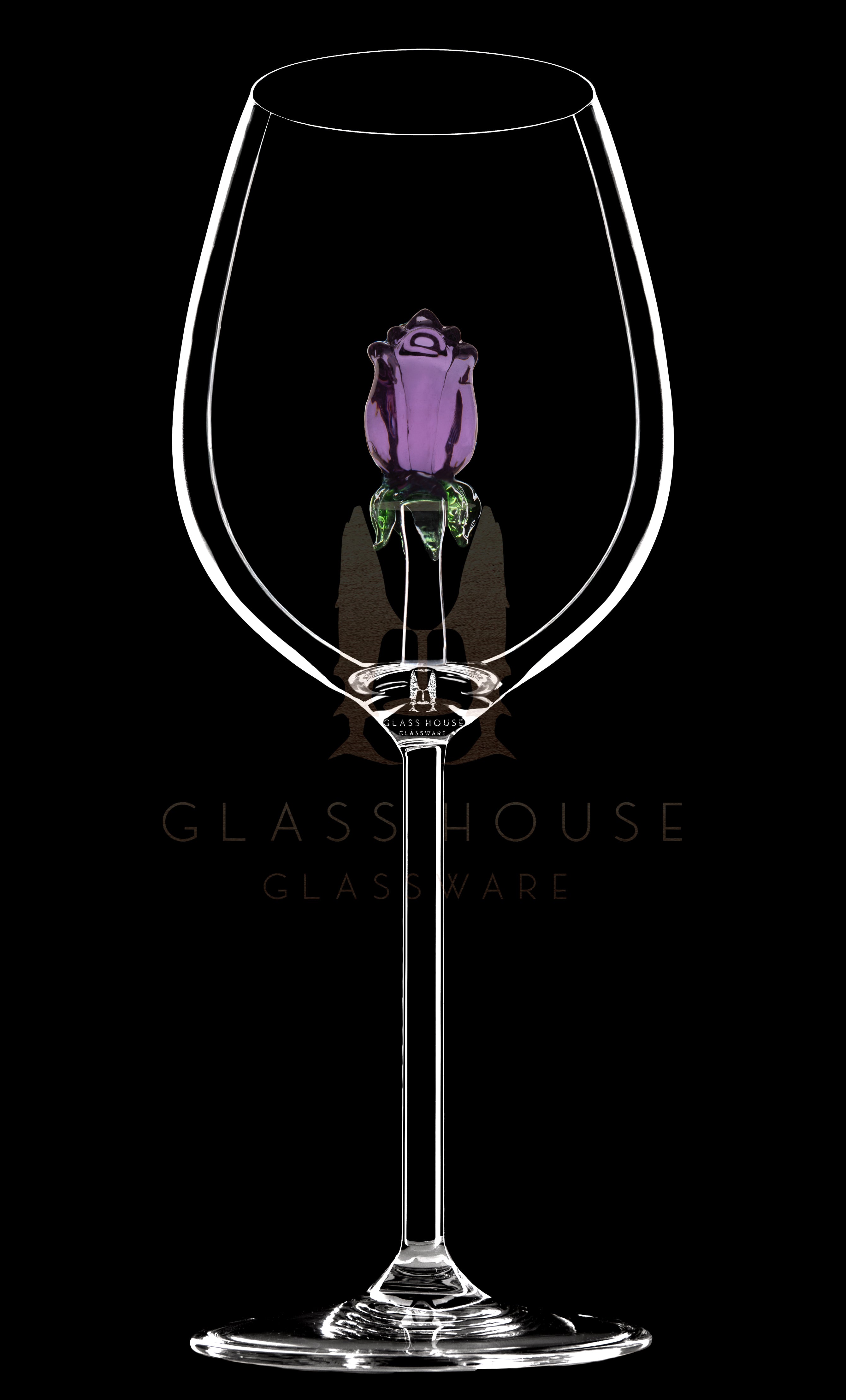 The Rose Wine Glass™ - Now in 5 Different Colors - Pink, Clear, Sapphire, Violet and Amber