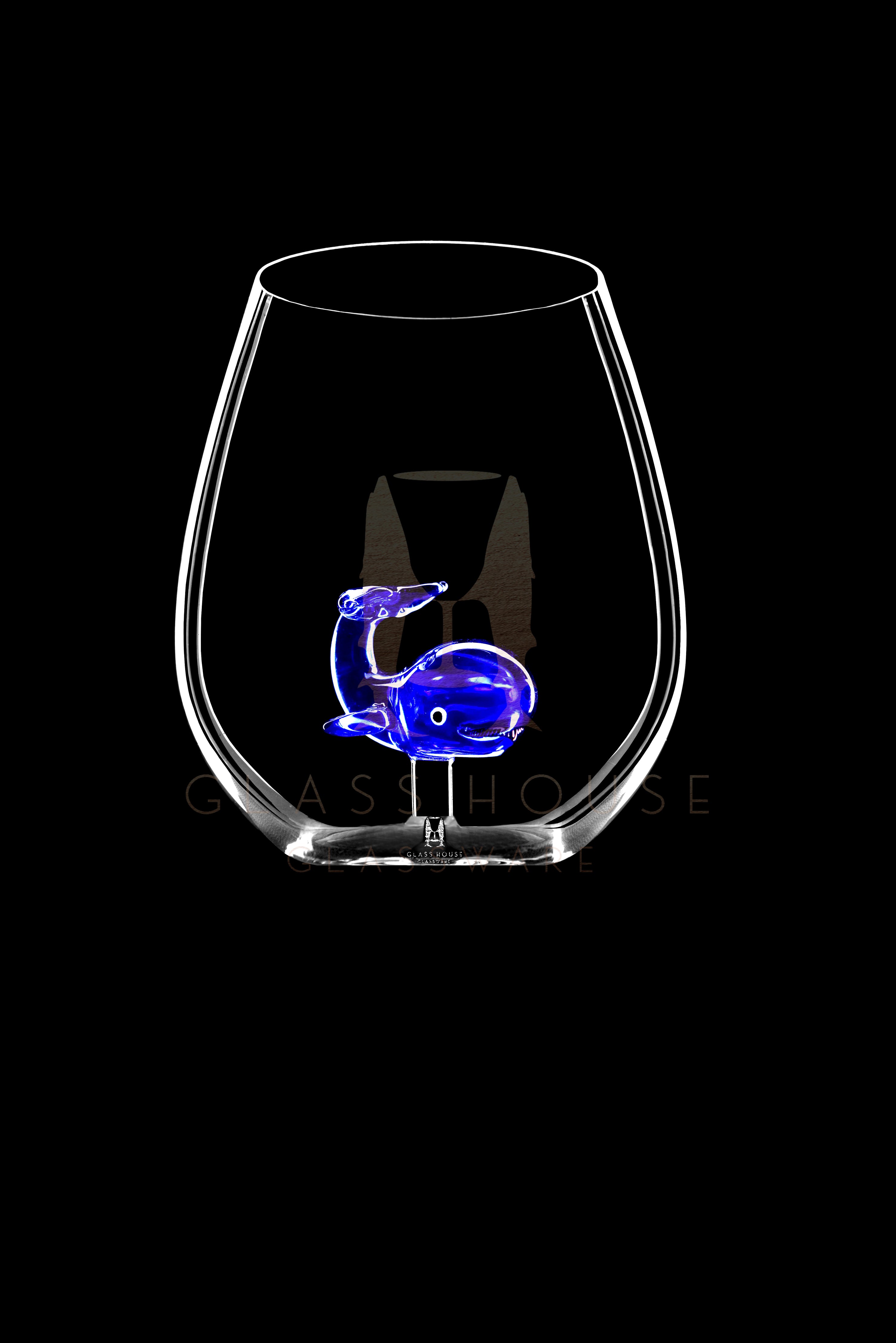The Shark Stemless Wine Glass™ Ocean Collection - Octopus, Sea Horse, Starfish, Turtle, Shark, Whale
