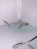 Swarovski™ Crystal Shark Ornament created exclusively by Swarovski™ in Rhodium Montana or Rose Gold