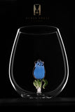 The Rose Stemless Wine Glass™ Crystal - Now in 5 Different Colors - Pink, Clear, Blue, Purple and Amber
