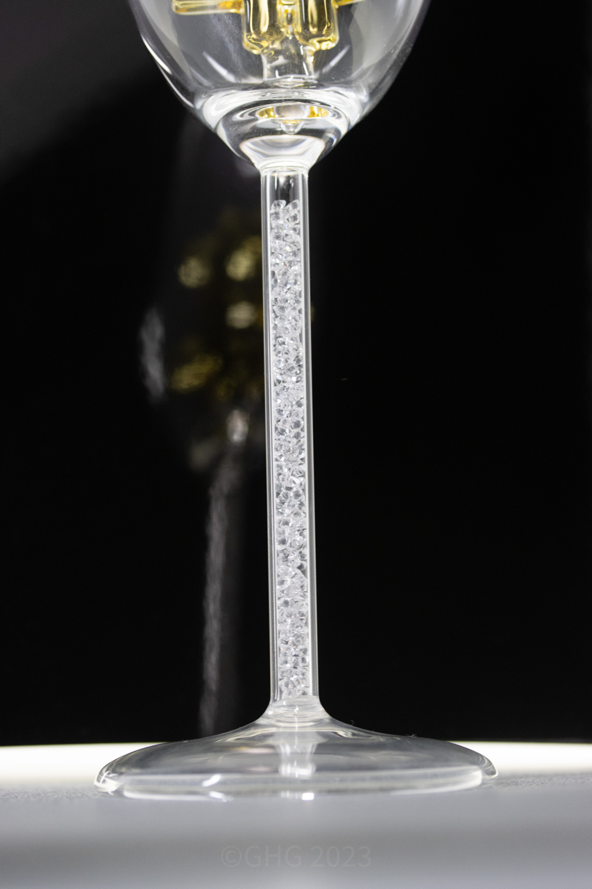 Bitcoin Glasses First Edition Champagne Flute with Swarovski Crystals in the Stem of the Flute - Numbered 1-72 of 72