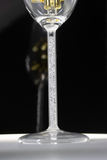 Hand Painted Bitcoin Glasses First Edition Champagne Flute with Swarovski Crystals in the Stem of the Flute - Numbered 1-12