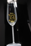 Bitcoin Glasses First Edition Champagne Flute with Swarovski Crystals in the Stem of the Flute - Numbered 1-72 of 72