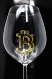 Hand Painted Bitcoin Glasses First Edition Stemmed Wine Glass - Numbered 1-12
