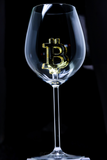 Hand Painted Bitcoin Glasses First Edition Stemmed Wine Glass - Numbered 1-12