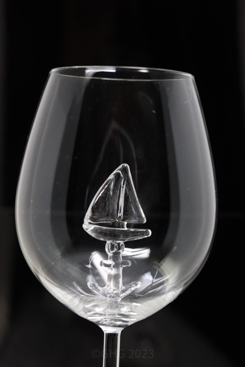 The Sailboat and Anchor Wine Glass™ - Featured On Delish.com, HouseBeautiful.com & People.com