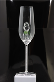 The Rose Champagne Flute™ Embellished with Swarovski Crystals in the Stem - In 5 Different Colors - Pink, Clear, Blue, Purple and Amber