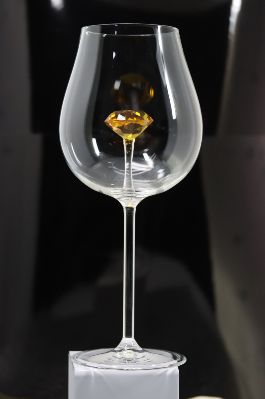 The Diamond Wine Glass™ Crystal - Now in 5 Different Colors - Clear, Pink, Blue, Purple and Amber