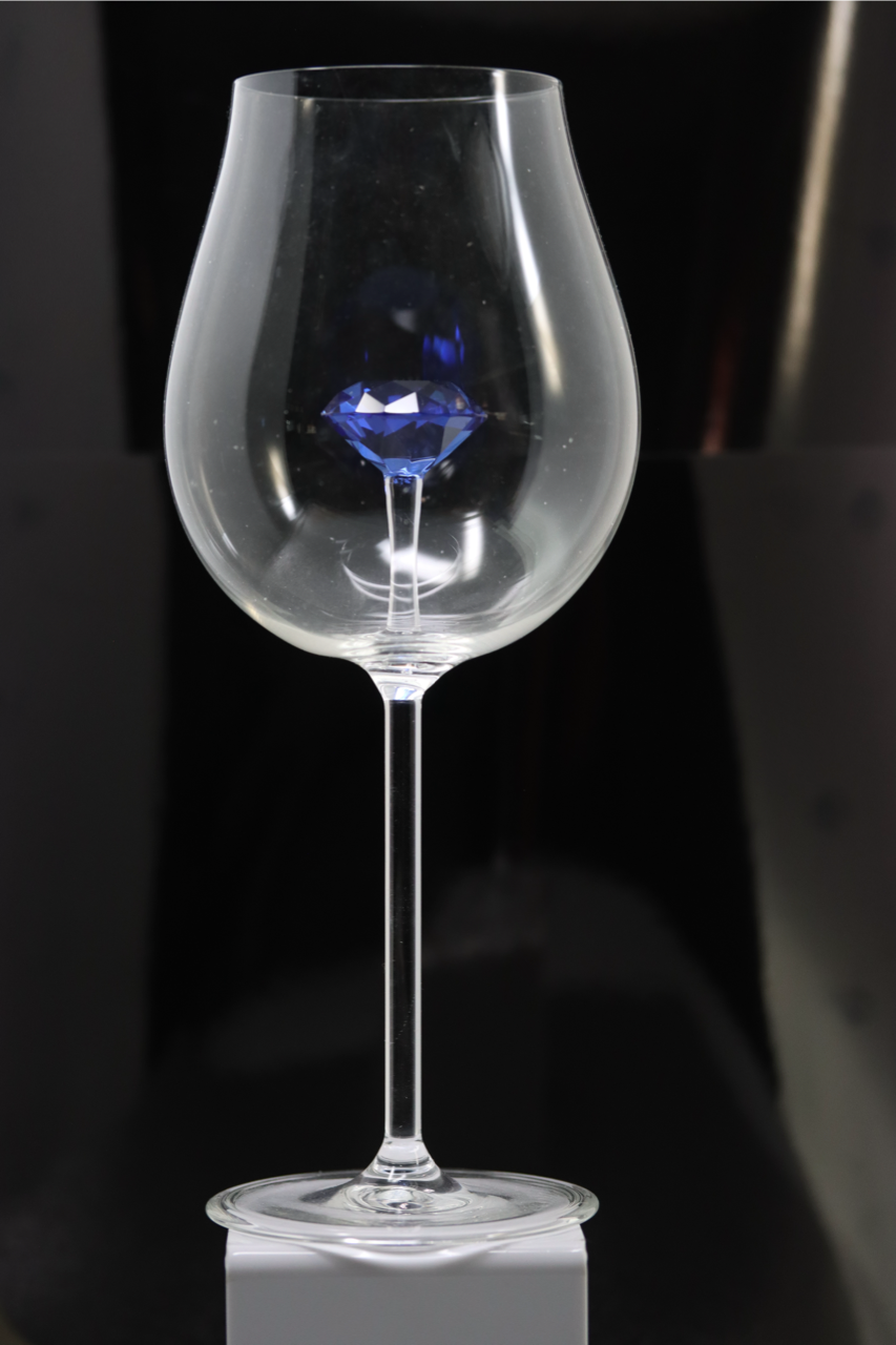 The Diamond Wine Glass™ Crystal - Now in 5 Different Colors - Clear, Pink, Blue, Purple and Amber