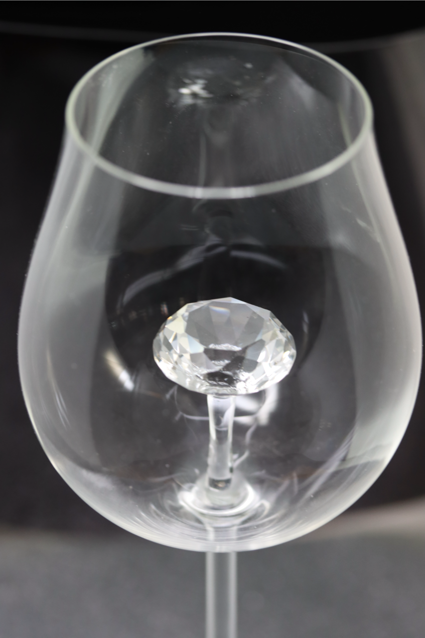 The Diamond Wine Glass™ Crystal - Now in 5 Different Colors - Clear, Pink, Blue, Purple and Amber