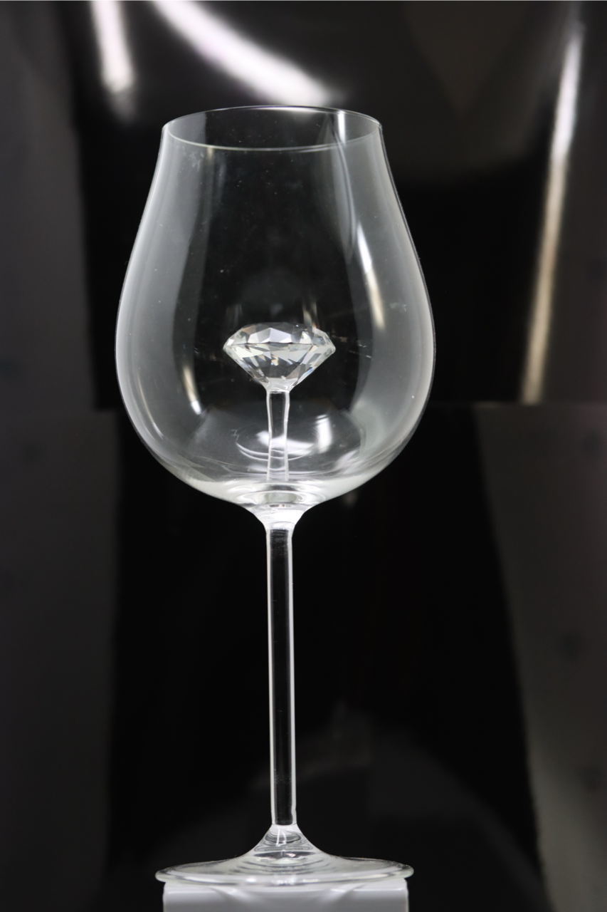 The Diamond Wine Glass™ Crystal - Now in 5 Different Colors - Clear, Pink, Blue, Purple and Amber