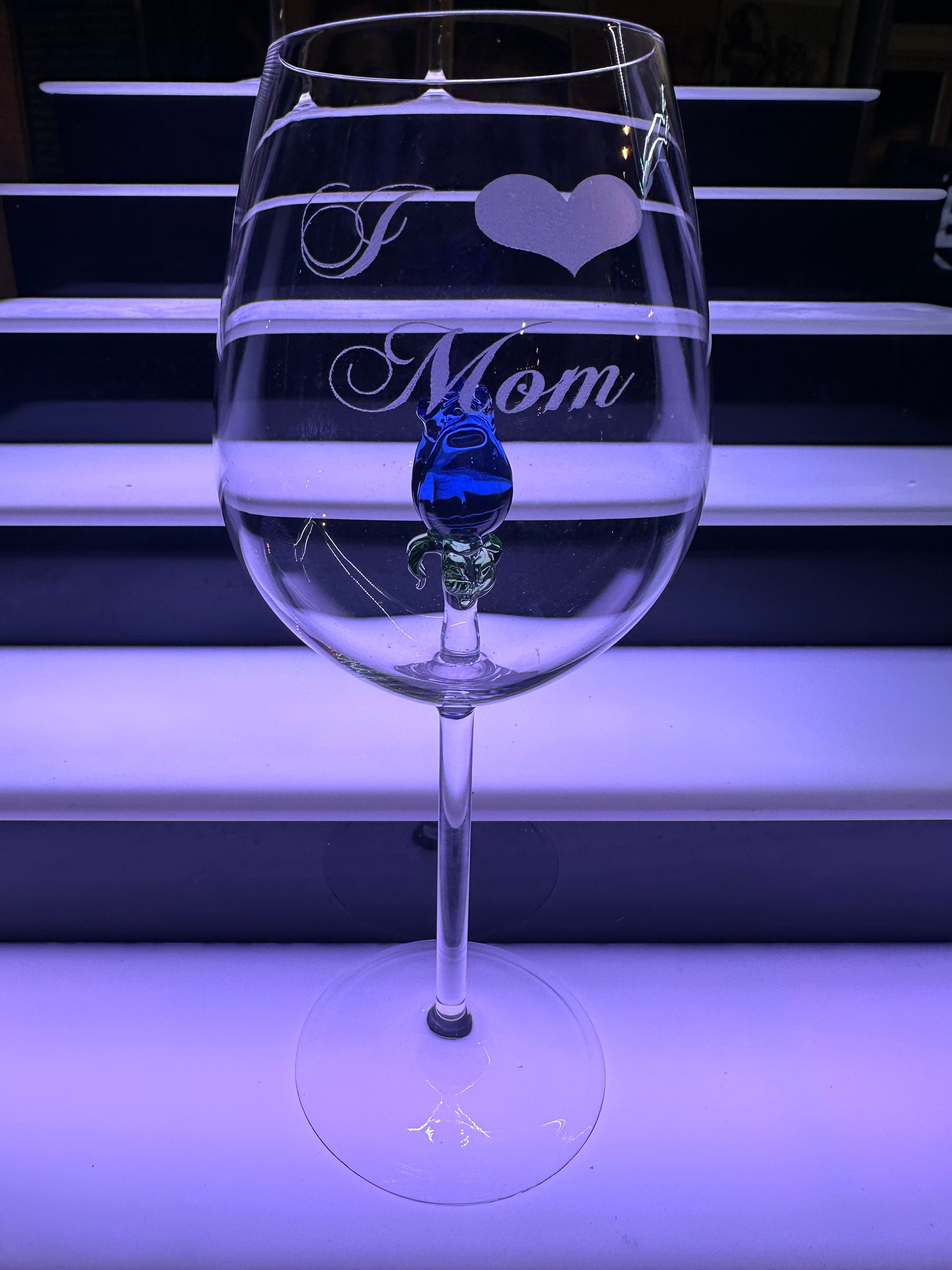 The Mother's Day Collection with Roses and Hearts inside our Wine Glasses and Champagne Flutes