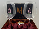 The Swarovski™ Shark Ornament with Two Rose Wine Glasses™ in Beautiful LED Enhanced Gift Box