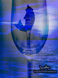 Two Dolphin Champagne Flutes™ Embellished w Swarovski™ Crystals in the Stem in a Beautiful Gift Box