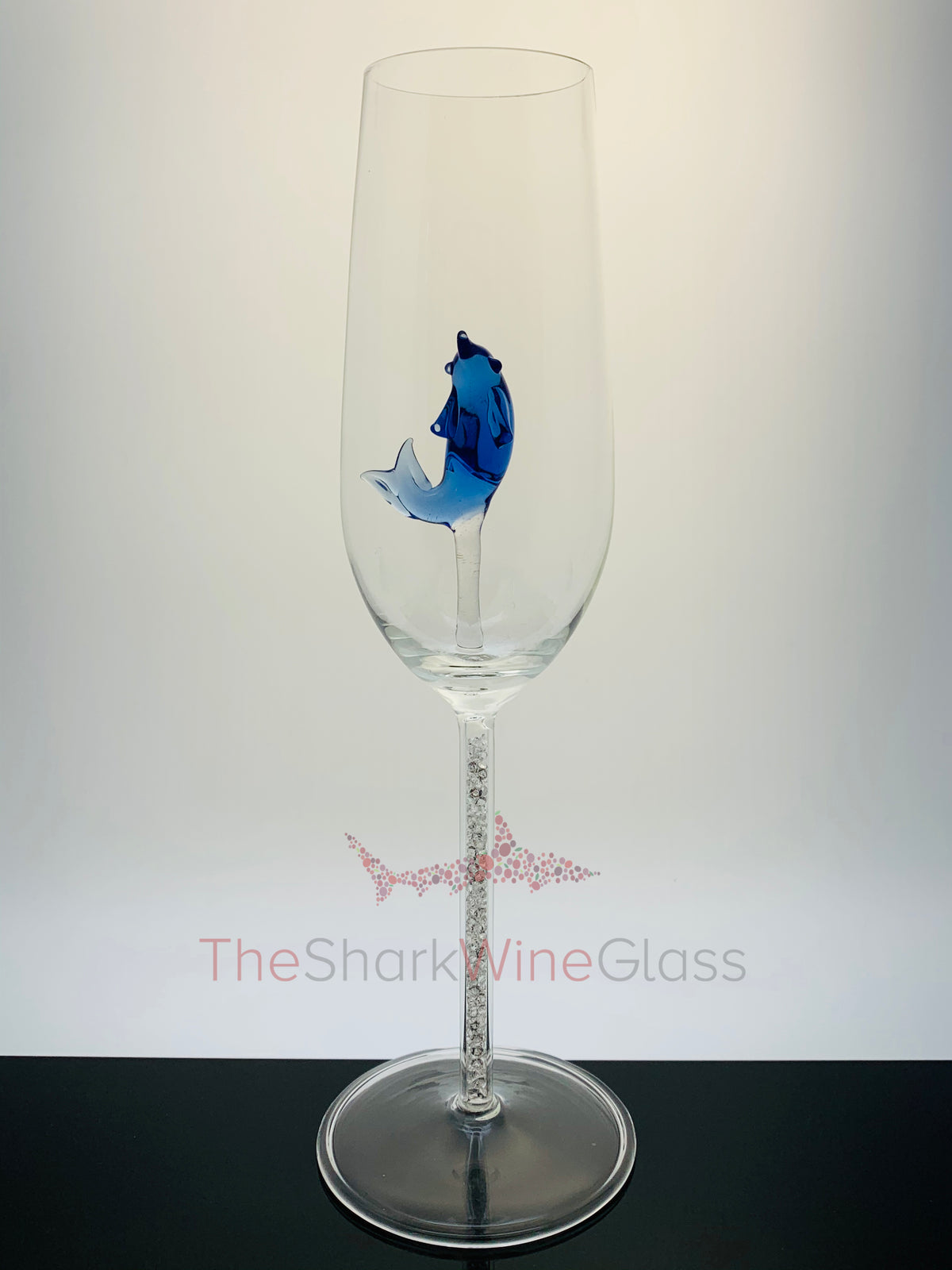 The Dolphin Champagne Flute™ Embellished w Swarovski Crystals in the Stem - Featured On Delish.com