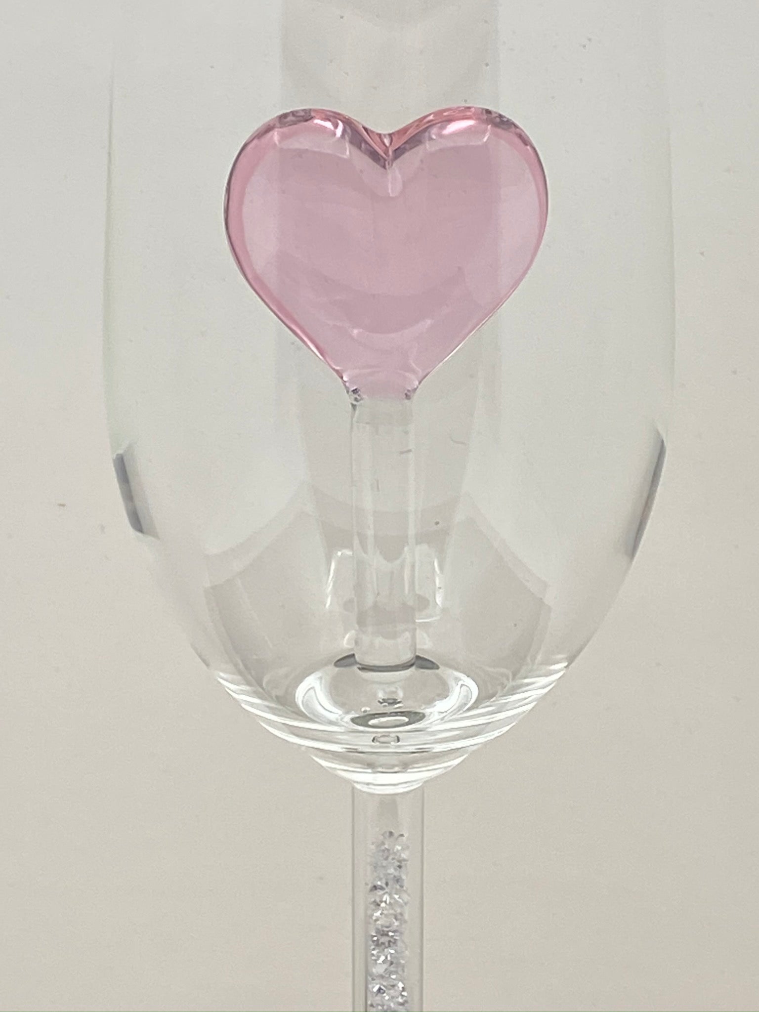 Two Heart Champagne Flutes™ with Swarovski™ Crystals in the Stem in a Beautiful Gift Box