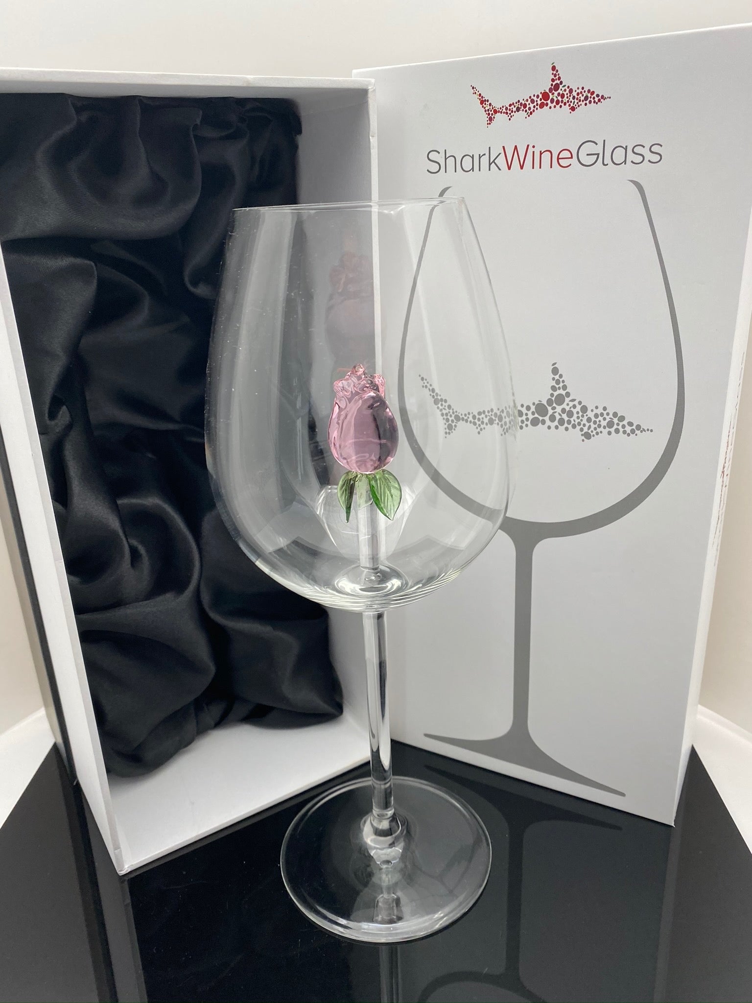 The Rose Wine Glass™ Crystal - Now in 5 Different Colors - Pink, Clear, Blue, Purple and Amber