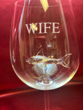 Custom Engraved Wife Shark Wine Glass™