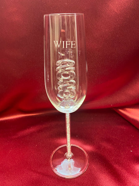 2020 Wife Custom Engraved Champagne Flute